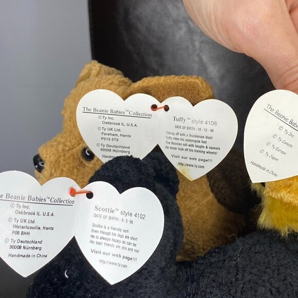 TY Beanie Babies Scottie Tuffy Whiskers Terrier Dog Stuffed Animals 4102 4108 - Picture 2 of 8
